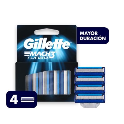 REPUESTO MACH 3 TURBO   GILLETTE CAJ X 4