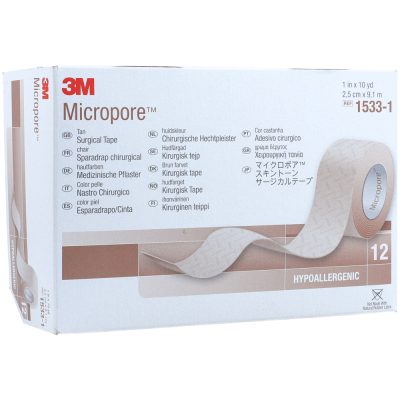 MICROPORE REF 1533-1 CAJ X 12 3M 1.0 PULG PIEL
