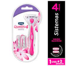 MAQUINA AFEITAR SCHICK QUATTRO 4 FOR WOMEN SENSITIVE SOB X 1 X 2REP