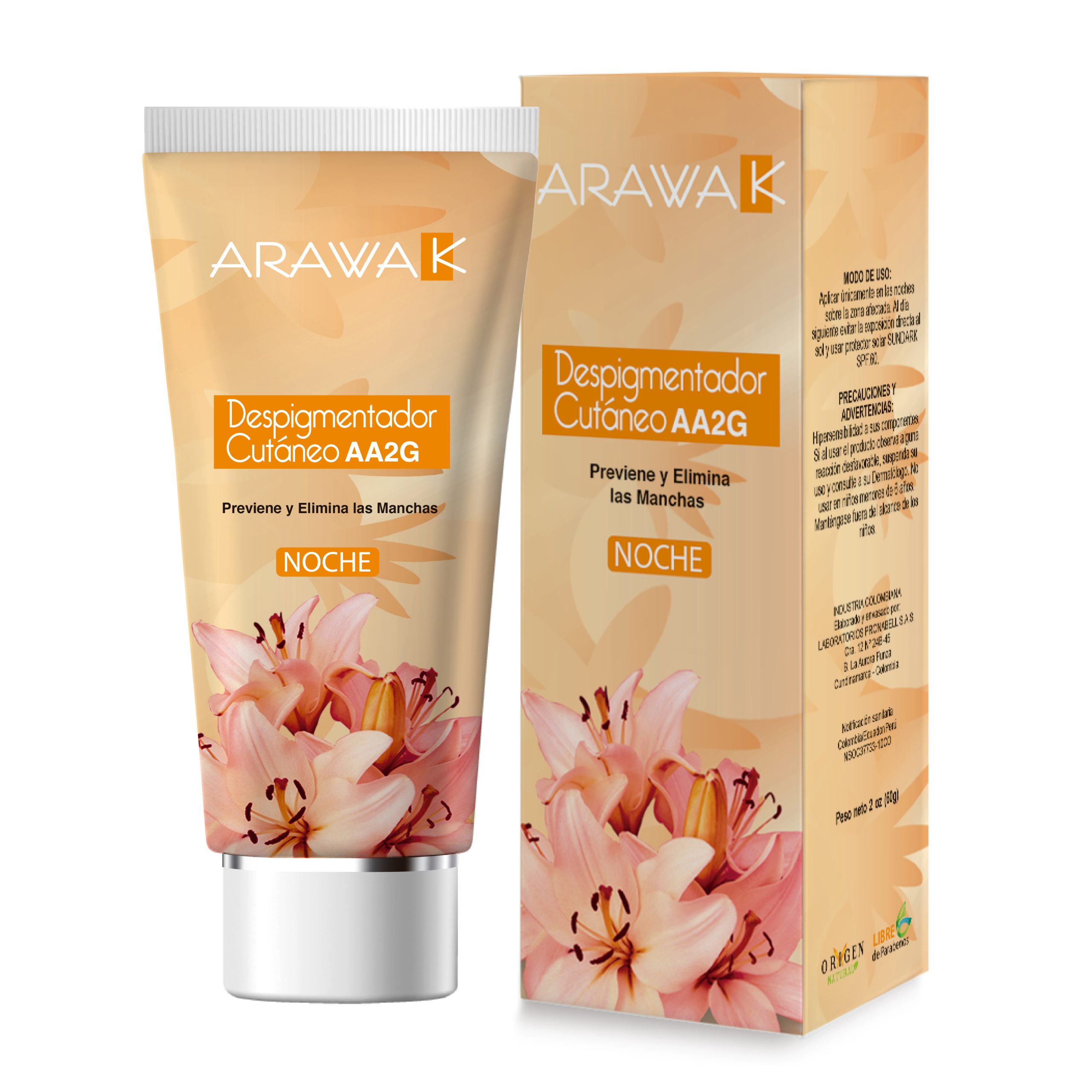 DESPIGMENTADOR CUTANEO ARAWAK REF AA22G NOCHE TUB X 60GR