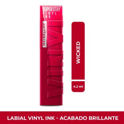 LABIAL LIQUIDO MAYBELLINE 50 SUPER STAY VINYL INK FCO X 4.2ML WICKED