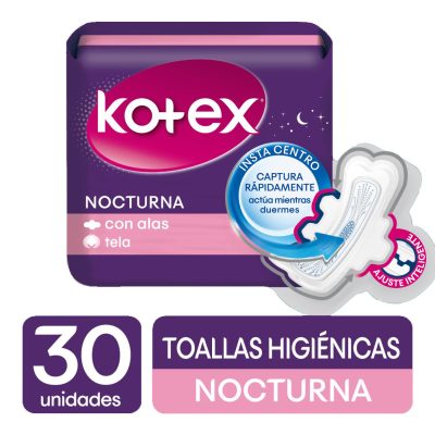 TOALLAS FEMENINAS NOCTURNAS KOTEX ECONOPACK PAQ X 30