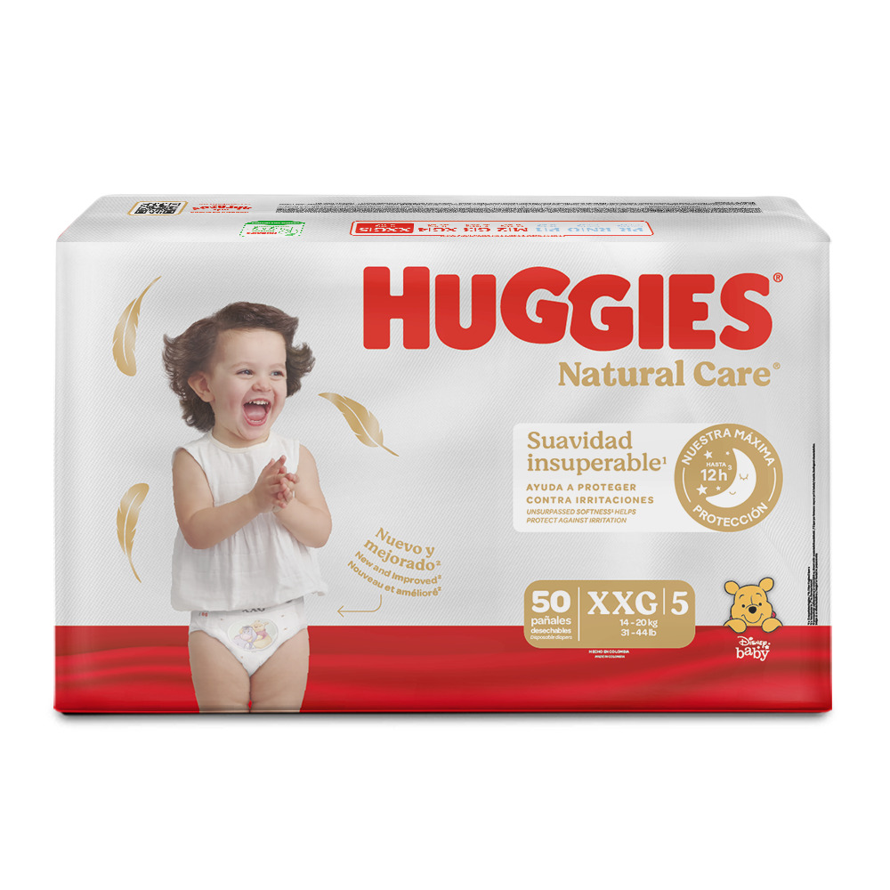 PANAL HUGGGIES NATURAL CARE XTRA CARE XXG5 PAQ X 50
