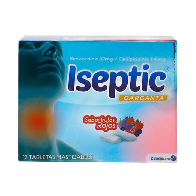 ISEPTIC (10+1.4)MG TAB MAST CAJ X 12 FRUTOS ROJOS
