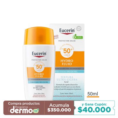 PROTECTOR SOLAR HYDRO FLUID EUCERIN SPF50+ FCO X 50ML