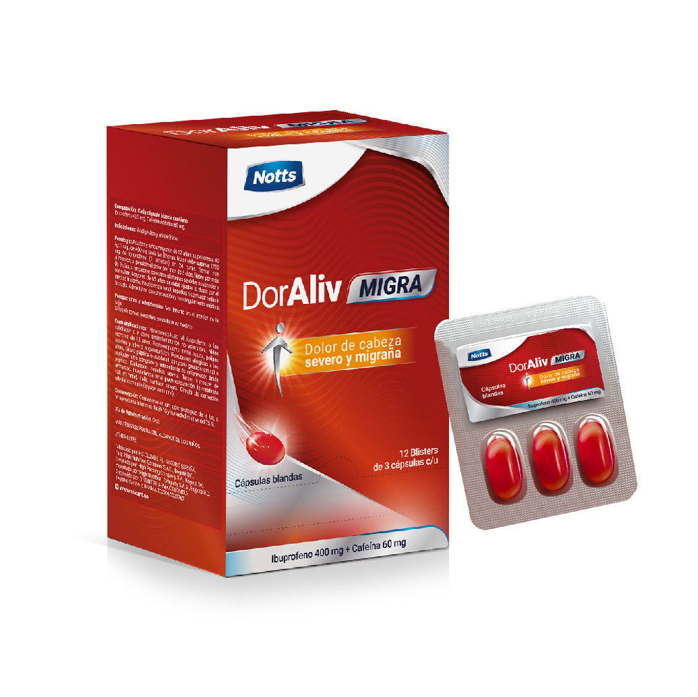 DORALIV MIGRA (60+400)MG CAP BLAND CAJ X 36