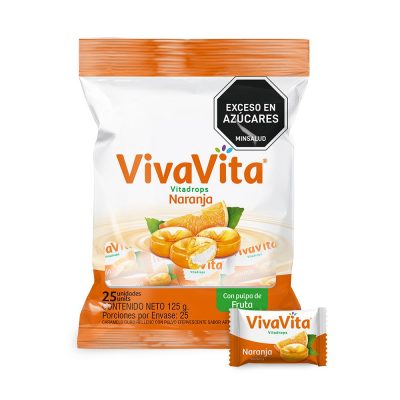 VIVAVITA VITADROPS CARAMELO DURO BOL X 25 NARANJA