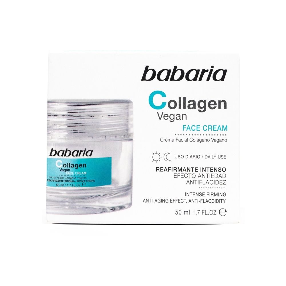 CREMA FACIAL BABARIA COLAGENO VEGANO USO DIARIO POT X 50ML
