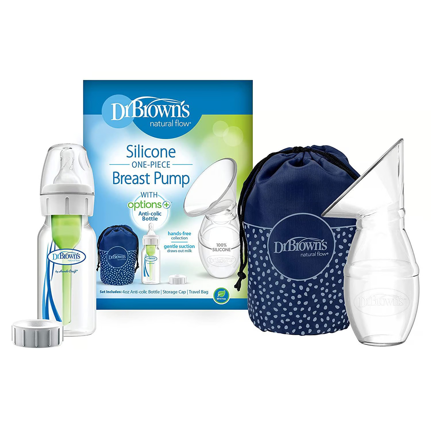 SET EXTRACTOR DE LECHE DR BROWN S BOCA ESTANDAR OPTIONS+ CAJ X 1KIT