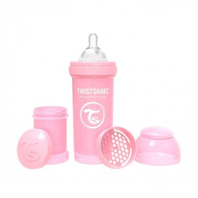 TETERO ANTICOLICOS TWISTSHAKE ANTI COLIC CAJ X 1FCO 8 ONZ ROSADO