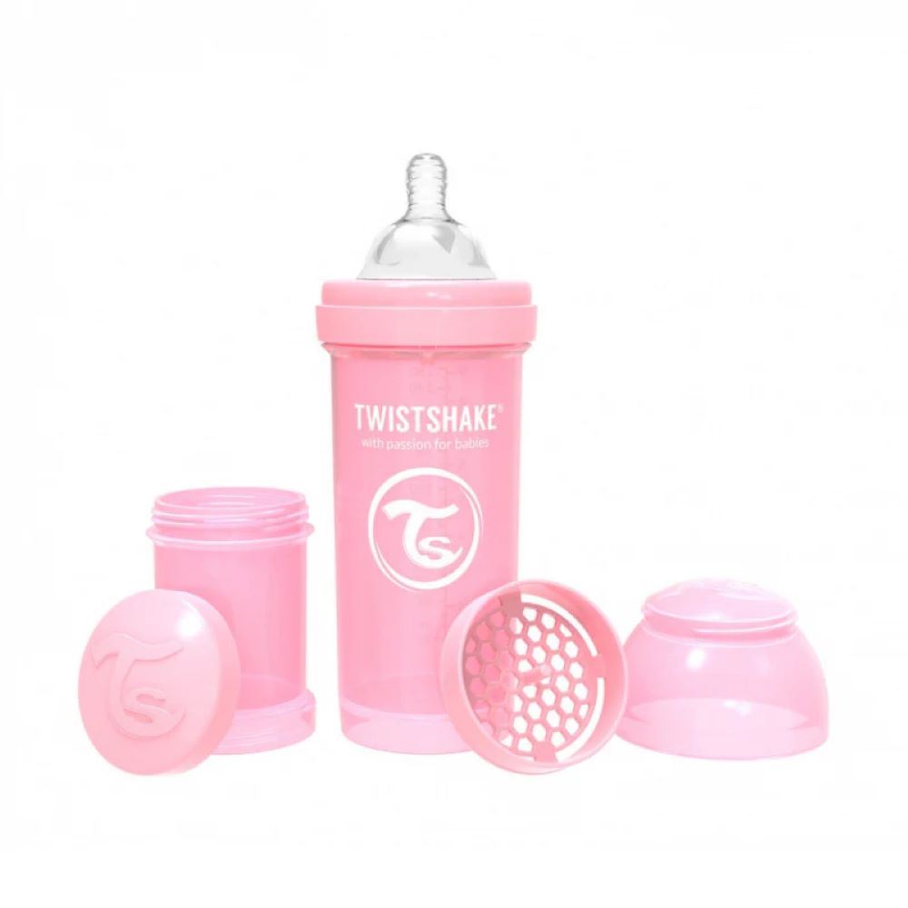 TETERO ANTICOLICOS TWISTSHAKE ANTI COLIC CAJ X 1FCO 8 ONZ ROSADO