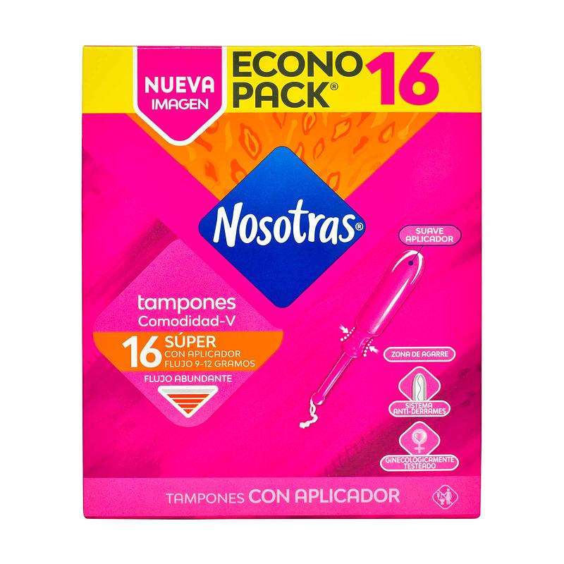 TAMPONES CON APLICADOR NOSOTRAS SUPER ECONOPACK PAQ X 16