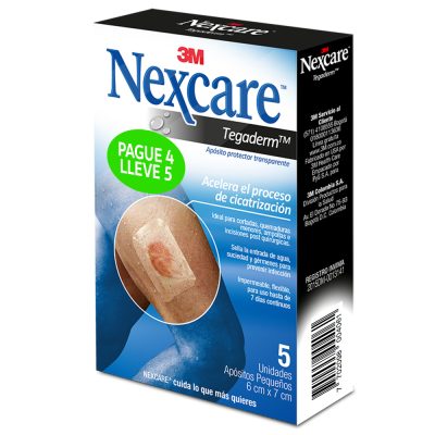 PROMO APOSITO PROTECTOR TEGADERM PAGE 4 LLEVE 5 CAJ X 5 3M NEXCARE 6CM X 7CM TRANSPARENTE