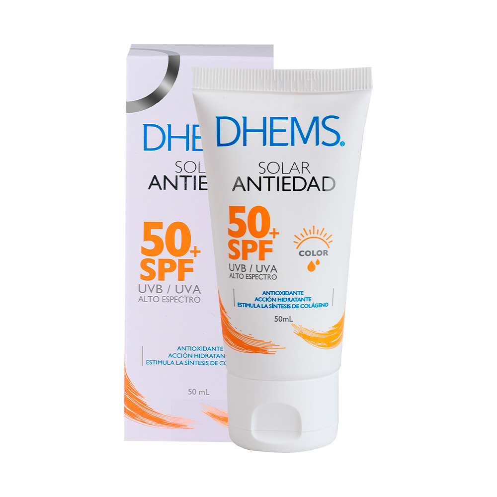 PROTECTOR SOLAR DHEMS ANTIEDAD SPF50+ COLOR TUB X 50ML