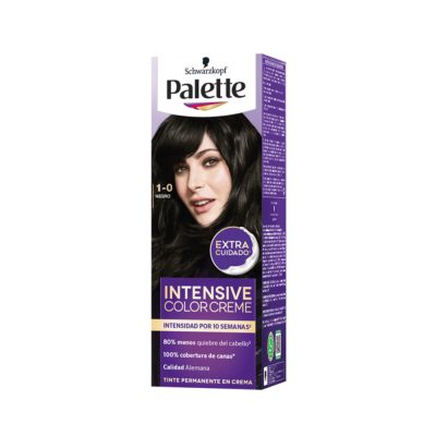 TINTE PALETTE INTENSIVE COLOR CREME 1-0 CAJ X 1TUB X50ML+2 FCO X25ML+GUA X1PAR NEGRO