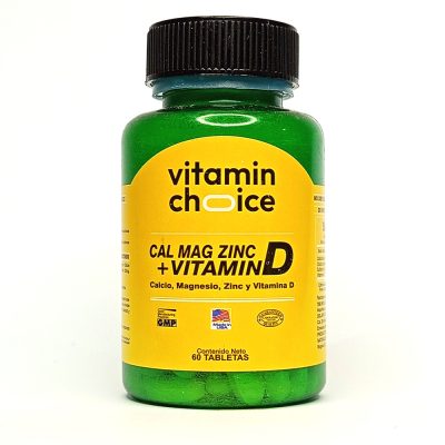 CALCIO VITAMIN CHOICE MAGNESIO ZINC Y VITAMINA D TAB FCO X 60