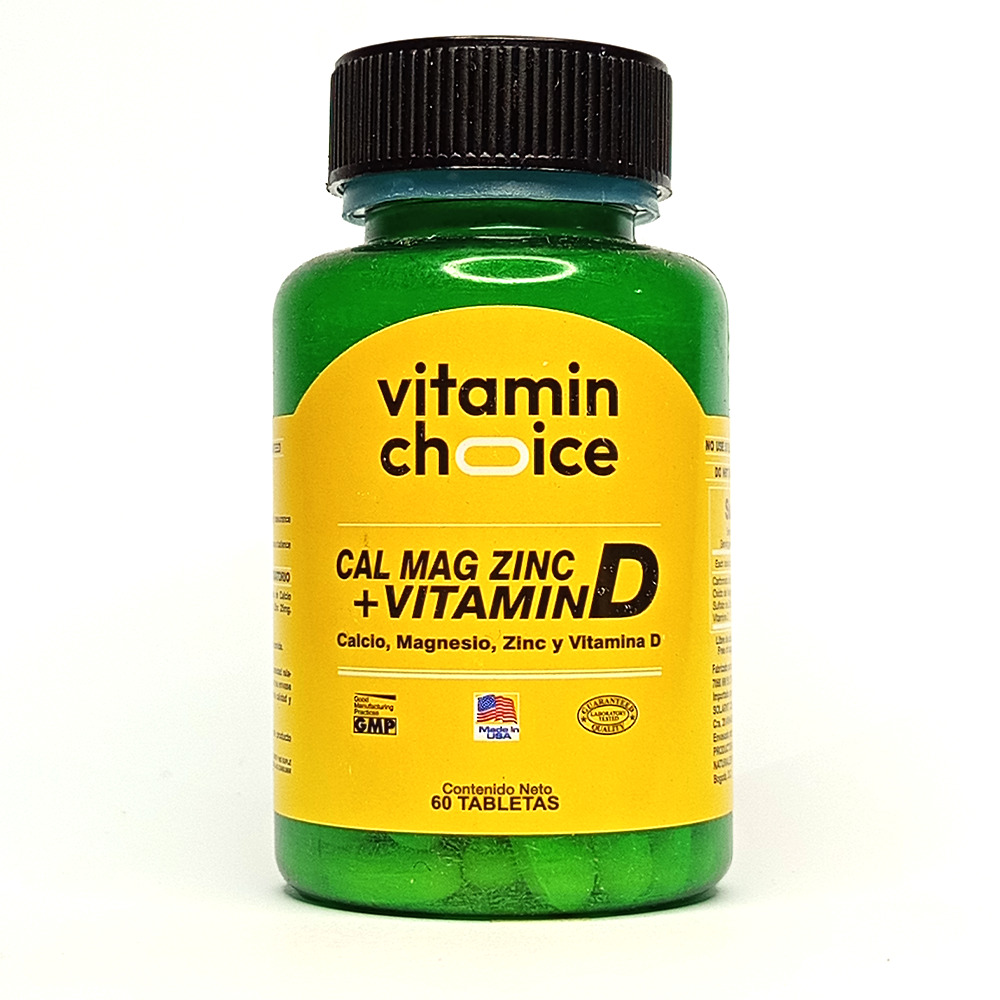 CALCIO VITAMIN CHOICE MAGNESIO ZINC Y VITAMINA D TAB FCO X 60