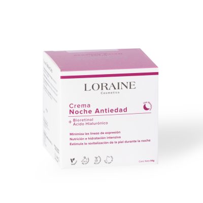 CREMA NOCHE LORAINE COSMETICS ANTIEDAD BIORERINOL + ACIDO HIALURONICO POT X 50GR