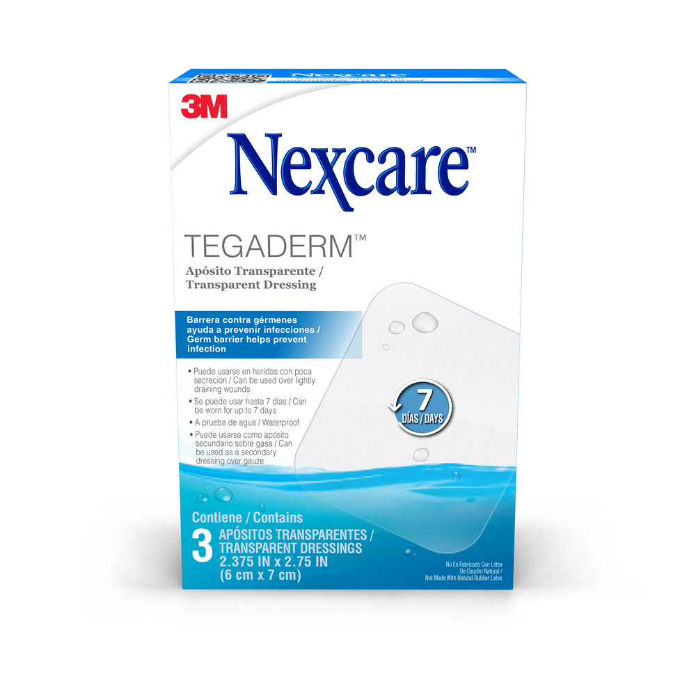 APOSITO TEGADERM TRANSPARENTE IMPERMEABLE CAJ X 3 3M NEXCARE 6CM X 7CM