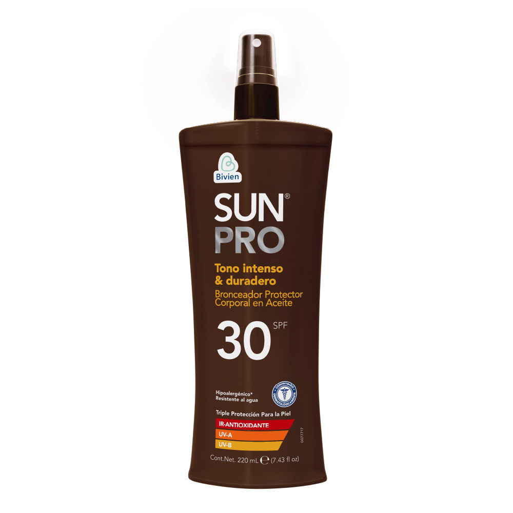 BRONCEADOR PROTECTOR CORPORAL EN ACEITE SUN PRO TONO INTENSO Y DURADERO SPF 30 FCO X 220ML