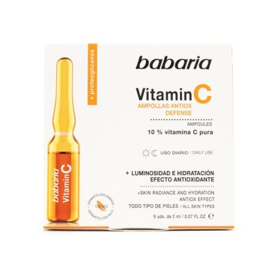 AMPOLLAS ANTIOX DEFENSE BABARIA VITAMINA C CAJ X 5 AMP X 2ML