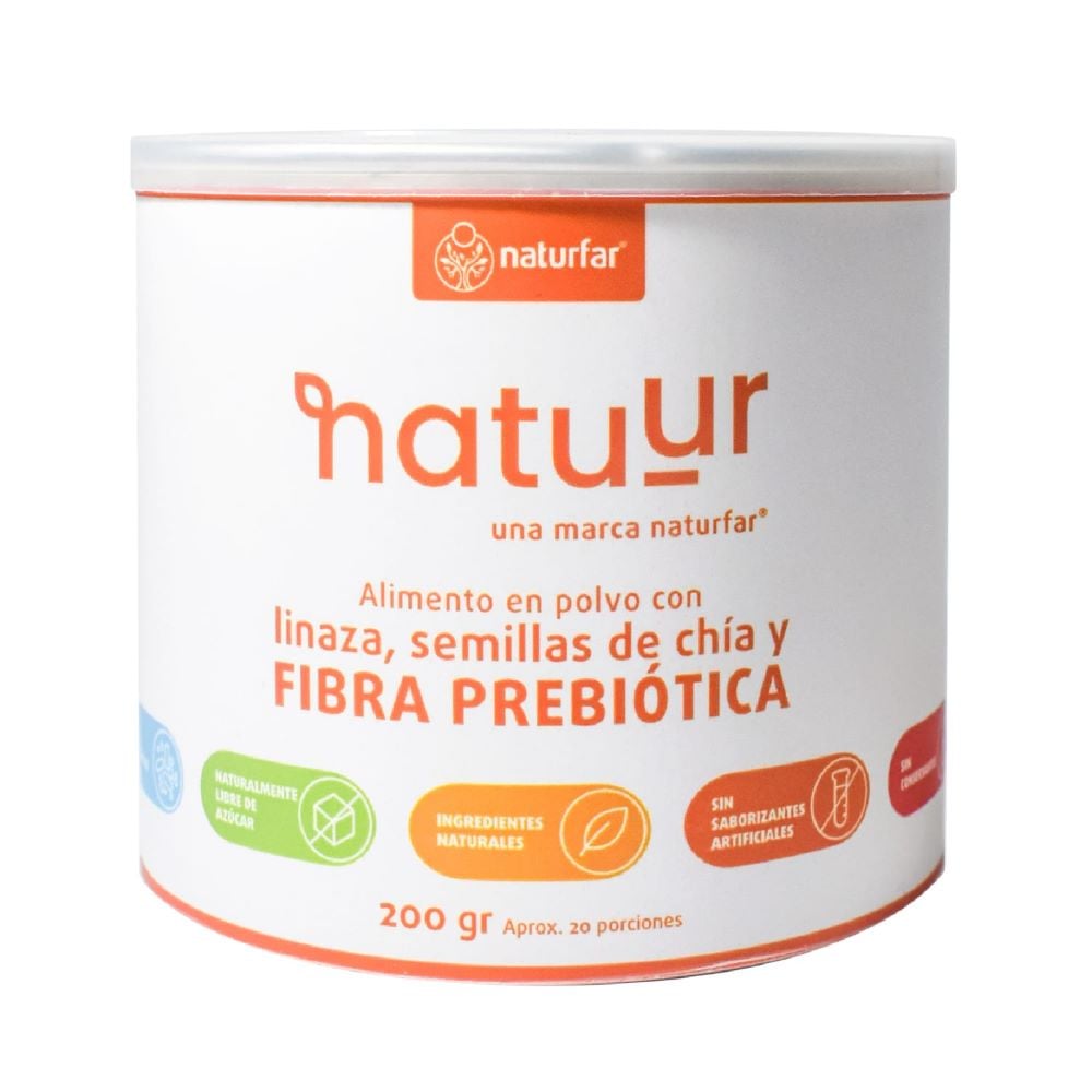 ALIMENTO EN POLVO NATUUR LINAZA SEMILLAS DE CHIA Y FIBRA PREBIOTICA TAR X 200GR