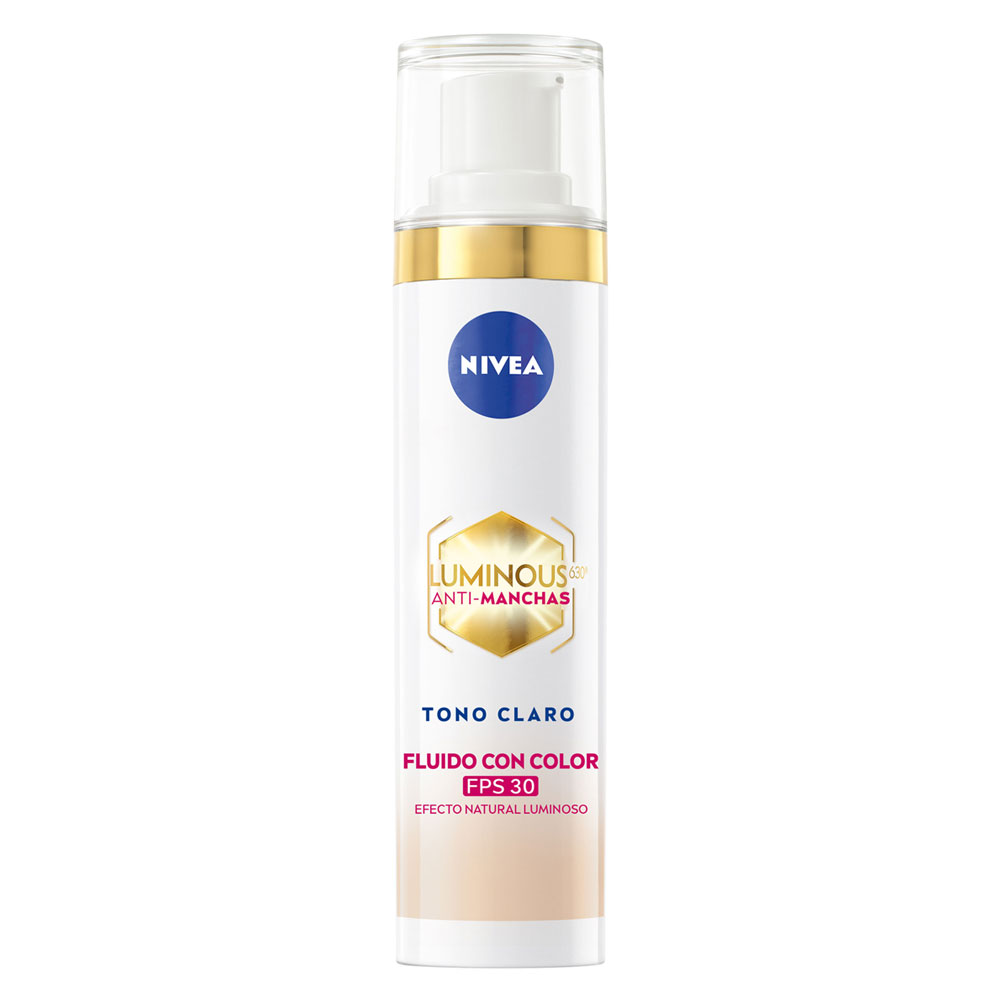CREMA FLUIDO CON COLOR NIVEA LUMINOUS ANTIMANCHAS FPS 30 FCO X 40ML TONO CLARO