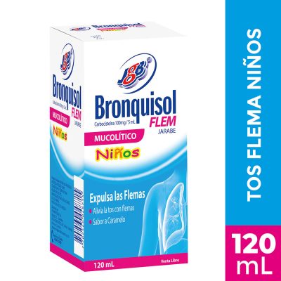 BRONQUISOL FLEM NINOS 100MG/5ML(2%) JBE FCO X 120 ML CARAMELO