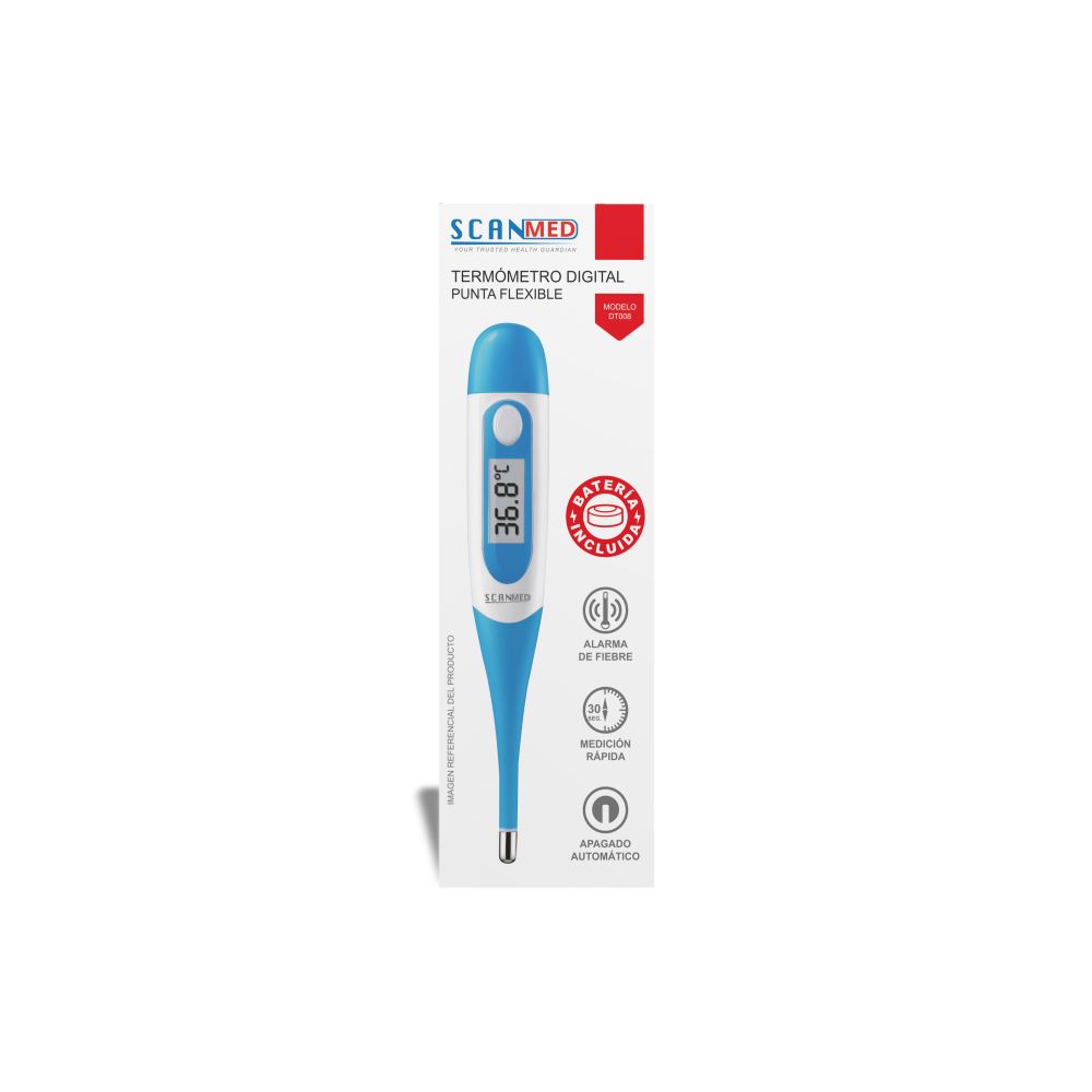 TERMOMETRO DIGITAL PUNTA FLEXIBLE CAJ X 1 SCANMED