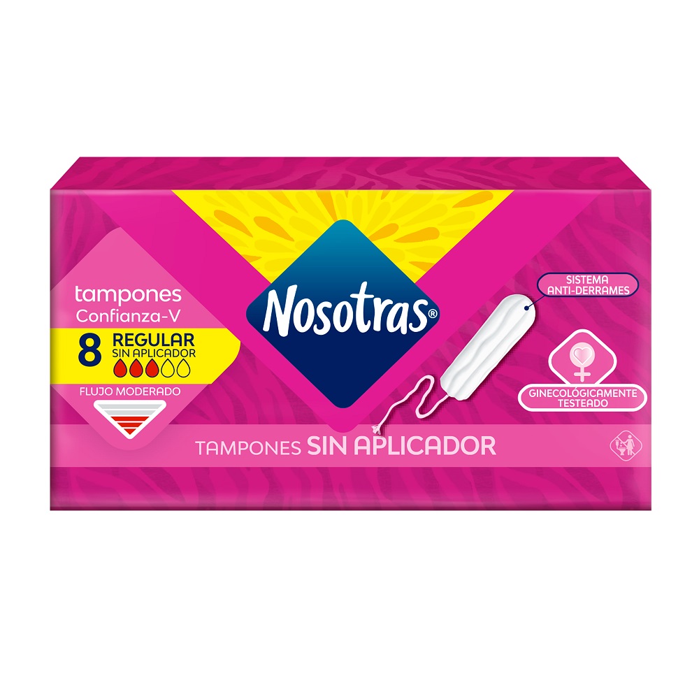 TAMPONES NOSOTRAS REGULAR SIN APLICADOR CAJ X 8UND