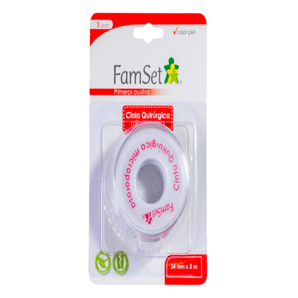 CINTA QUIRURGICA MICROPOROSA BLI X 1 FAMSET 24MM X 5M PIEL