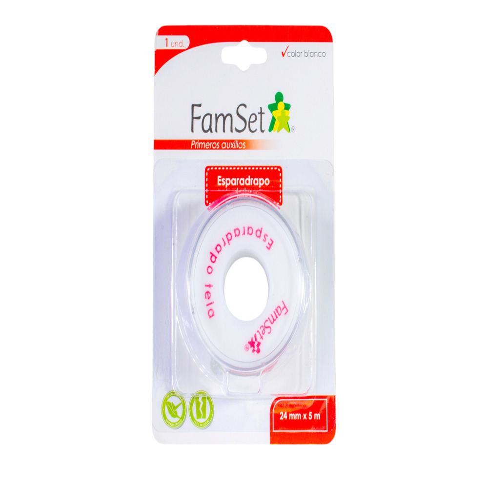 ESPARADRAPO TELA BLI X 1 FAMSET 24MM X 5M BLANCO