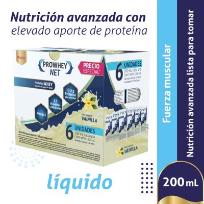 PROMO PROWHEY NET PRECIO ESPECIAL CAJ X 6 UNDS X 200ML VAINILLA