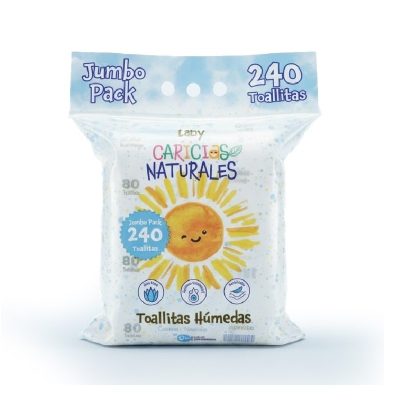 PROMO TOALLITAS HUMEDAS CARICIAS NATURALES BABY JUMBO PACK PAQ X 240