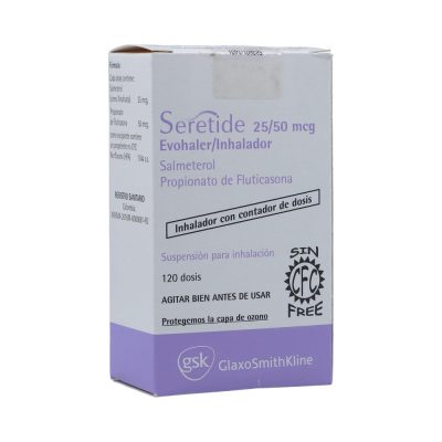 SERETIDE+CONTADOR DOSIS (50+25)MCG/DOSIS SUSP INH ORAL FCO X 120DOSIS