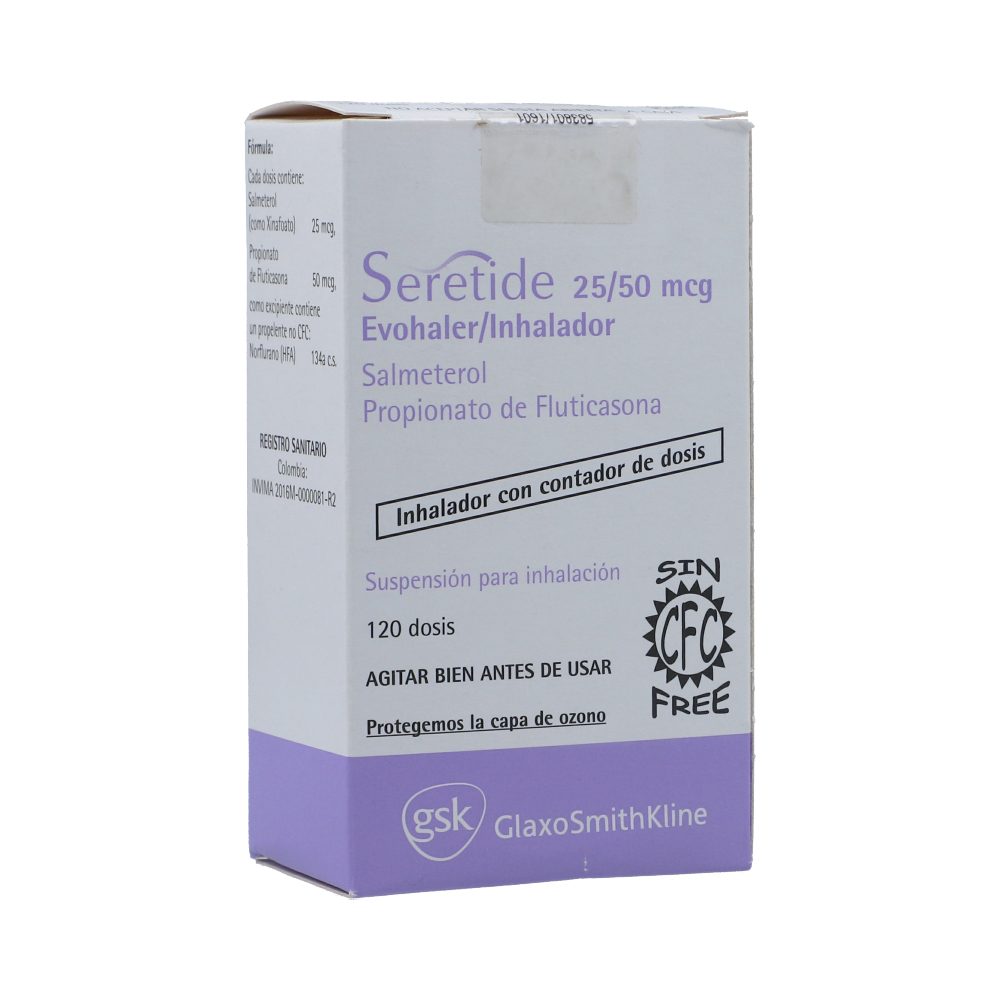 SERETIDE+CONTADOR DOSIS (50+25)MCG/DOSIS SUSP INH ORAL FCO X 120DOSIS