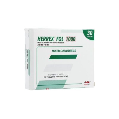 HERREX FOL (1+100(Fe))MG TAB REC  CAJ X 30