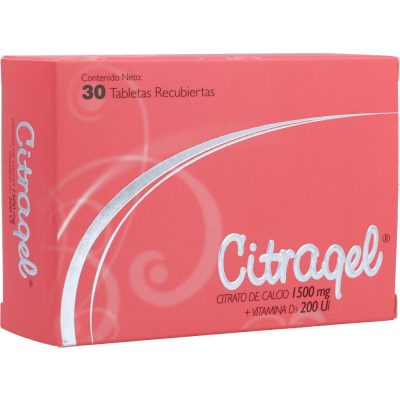 CITRAGEL 1500MG(315MGCa)+200UI TAB REC CAJ X 30