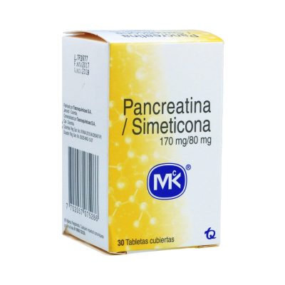 PANCREATINA+SIMETICONA (170+80)MG TAB REC  FCO X 30 MK