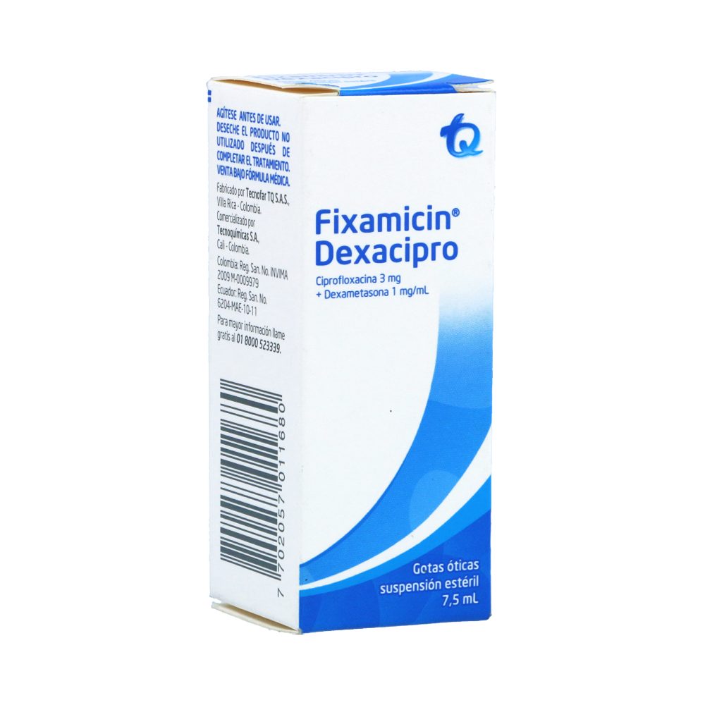 FIXAMICIN DEXACIPRO (3+1)MG/ML(0.3+0.1)% SUSP OTI FCO X 7.5ML