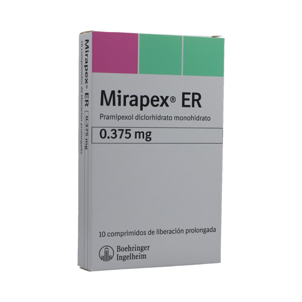 MIRAPEX ER 0.375MG TAB LIB PROL CAJ X 10