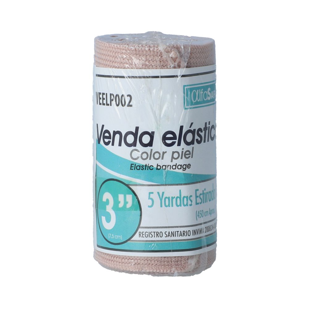 VENDA ELASTICA COLOR PIEL REF VEELP002 ROL X 5YD ALFA TRADING 3 PULG X 5YD