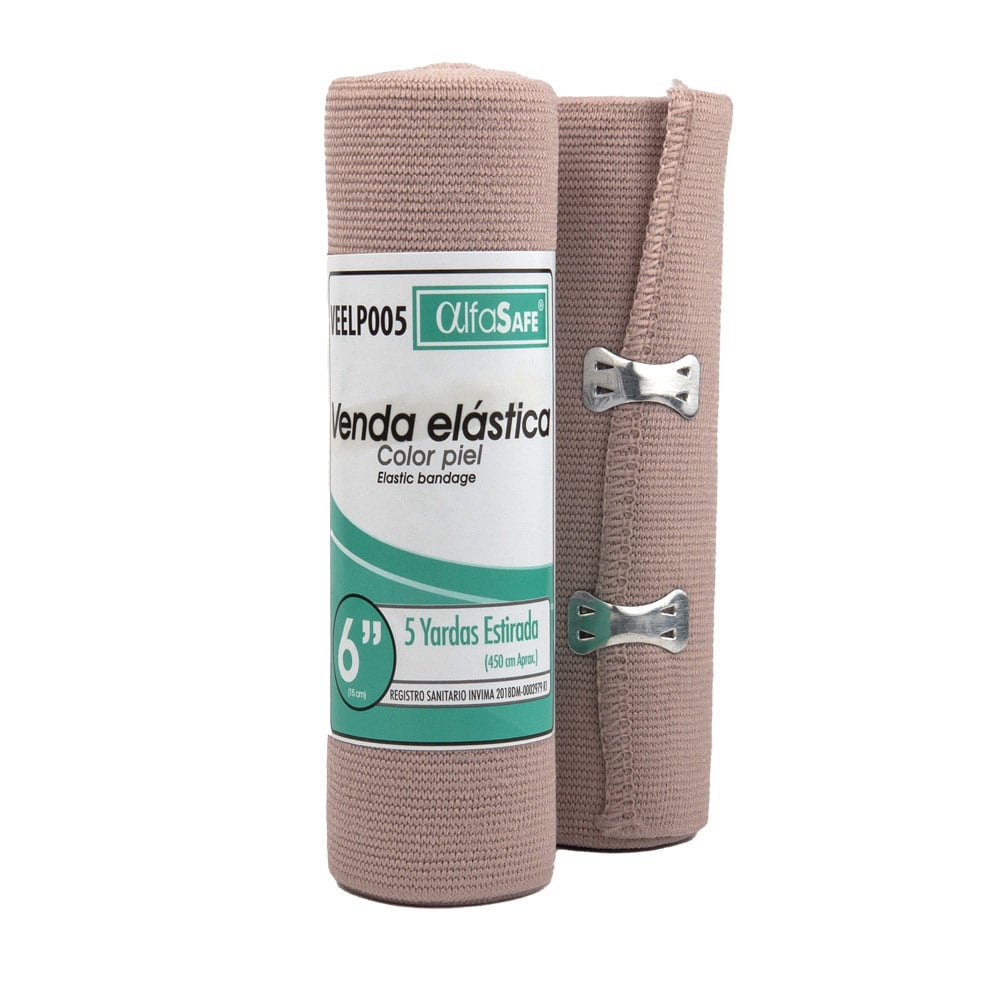 VENDA ELASTICA REF VEELP005 ROL X 1 ALFASAFE 6PULG X 5YD PIEL