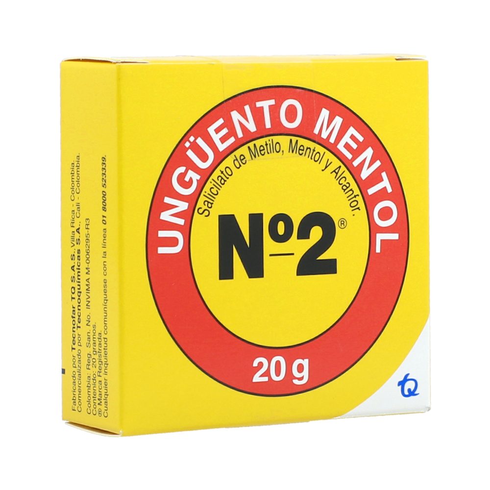 UNGUENTO MENTOL No 2 (3+4+14)% UNG TOP LAT X 20GR