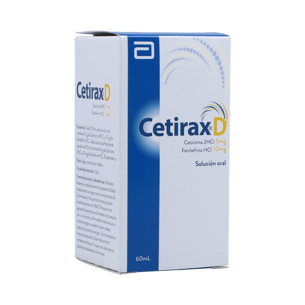 CETIRAX D (5+10)MG/5ML(0.1+0.2)% SOL ORAL FCO X 60ML