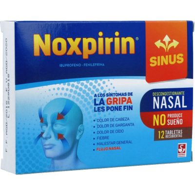 NOXPIRIN SINUS (20+200)MG TAB REC CAJ X 12